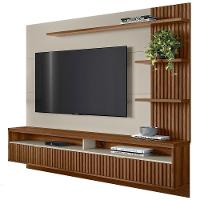 Painel Para Tv 65 Pol Com Bancada Suspensa Zemo L05 Freijó Off White - Lyam Decor - 1