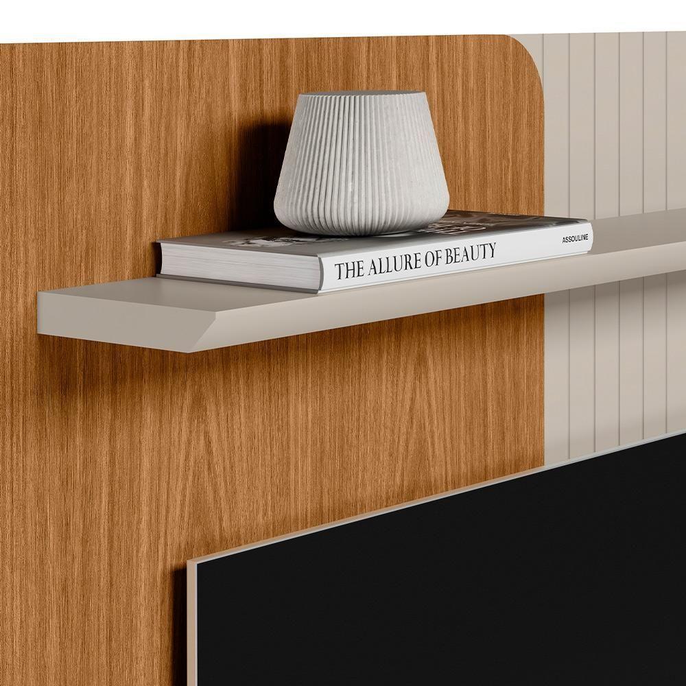 Painel Para Tv 65 Pol Com Bancada Suspensa New L05 Nature Off White - Lyam Decor - 8