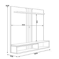 Painel Para Tv 65 Pol Com Bancada Suspensa New L05 Nature Off White - Lyam Decor - 5