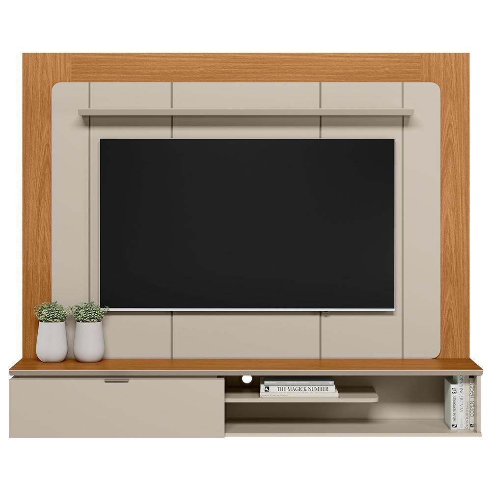 Painel Para Tv 65 Pol Com Bancada Suspensa Eros L05 Nature Off White - Lyam Decor - 3