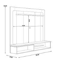 Painel Para Tv 65 Pol Com Bancada Suspensa Eros L05 Nature Off White - Lyam Decor - 5