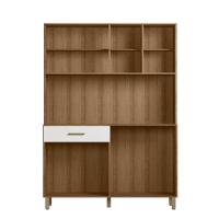 Kit Cozinha Viena Completa Com Armários Estantes E Nichos Para Utensílios E Eletrodomésticos Branco Ripado - 3