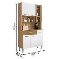 Kit Cozinha 6 Portas E Gaveta Golden Freijó / Supremo / Ripado - 3