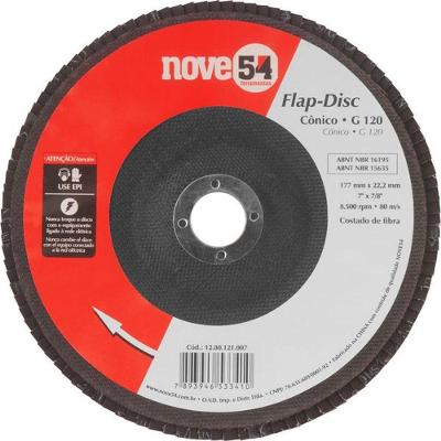 Flap-disc Cônico 7" G120 Costado Fibra - Nove54