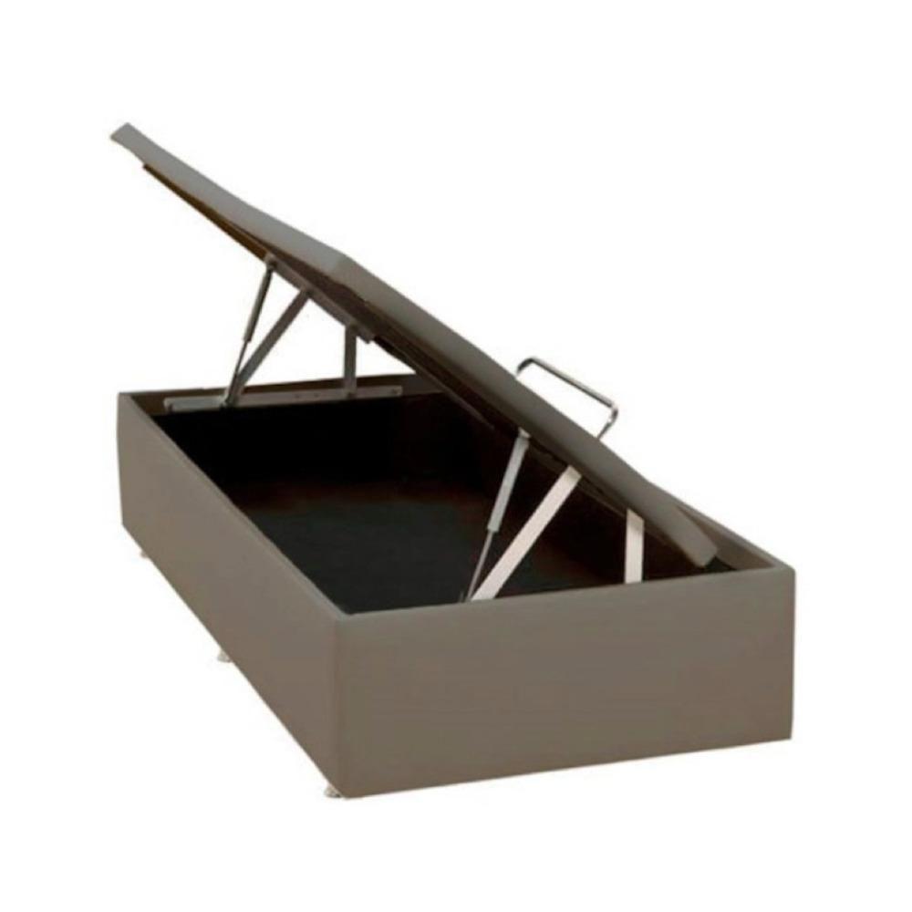 Base Baú Camurça Bege Solteiro (88X188X39) - Ortobom - 1