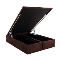 Base Baú Camurça Marrom Queen (158x198x39) - Ortobom - 3