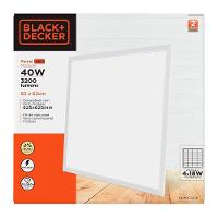 Painel Led Modular Embutir 62x62cm 40w 4000k Black + Decker Luz Amarela Neutra 3200lm Bivolt Branco