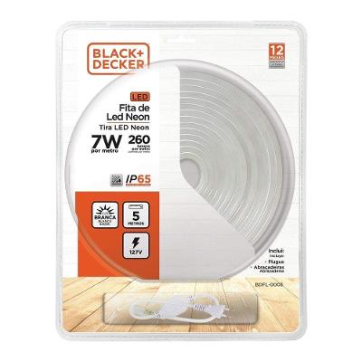 Kit Fita Led Neon 6500k 7w Plug 5m Ip65 Black + Decker 110V
