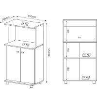 Balcão Para Forno E Microondas Com 2 Portas Cr20007 Branco - 3