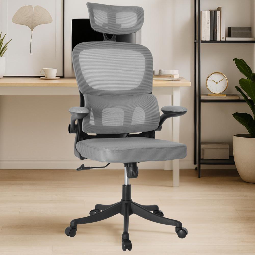 Kit 4 Cadeiras De Escritório Executiva Viena Com Regulagem De Altura - Cinza/preto - 3