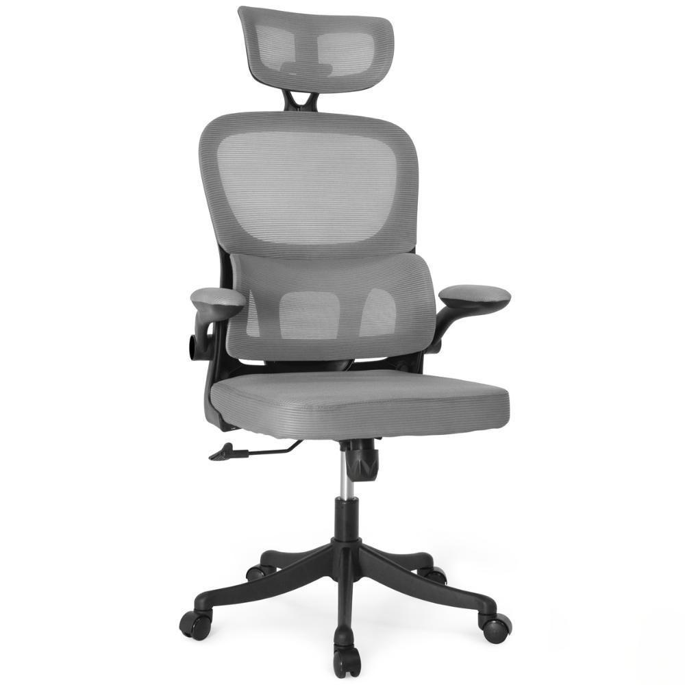 Kit 4 Cadeiras De Escritório Executiva Viena Com Regulagem De Altura - Cinza/preto - 4