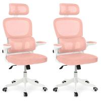 Kit 2 Cadeiras De Escritório Executiva Viena Com Regulagem De Altura - Rosa - 1