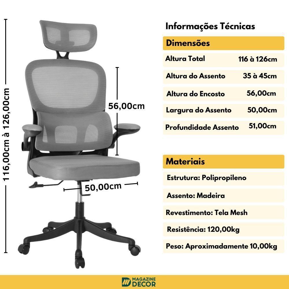 Kit 2 Cadeiras De Escritório Executiva Viena Com Regulagem De Altura - Cinza/preto - 9