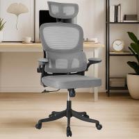 Kit 6 Cadeiras De Escritório Executiva Viena Com Regulagem De Altura - Cinza/preto - 6