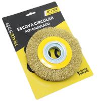 Escova Circular 6 X 3-4'' Aço Latonado Ondulado Tradestar - 6