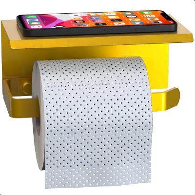 Suporte Porta Papel Higiênico De Parede Dourado Max