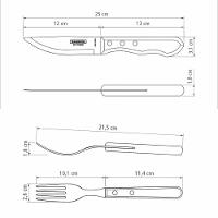 Jogo De Talheres Para Churrasco Jumbo Tramontina Castanho Polywood 12 Peças - 5