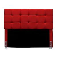 Cabeceira Cama Box Solteiro 90 Cm Alana Em Suede Com Frame Vermelho - 2