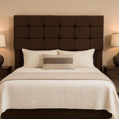 Cabeceira King 195 Cm Estofada Alana Em Suede Com Frame Marrom