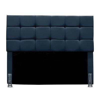 Cabeceira Solteiro 90 Cm Estofada Talita Em Suede Com Frame Azul Marinho