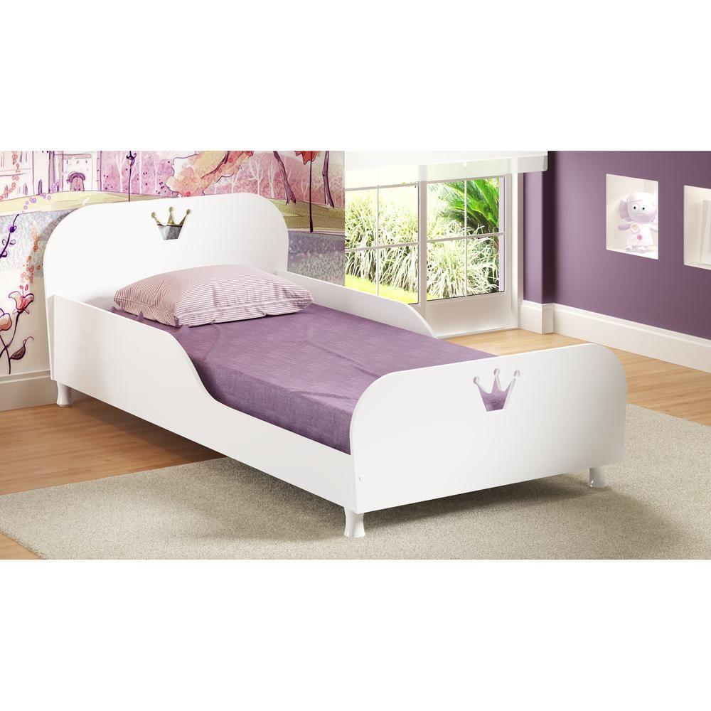 Cama Solteiro Multimóveis Mdf para Colchão 188cmx88cm Branca - 3