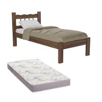 Cama Solteiro Madeira Maciça Com Colchão Madri Cr4161 Imbuia - 1