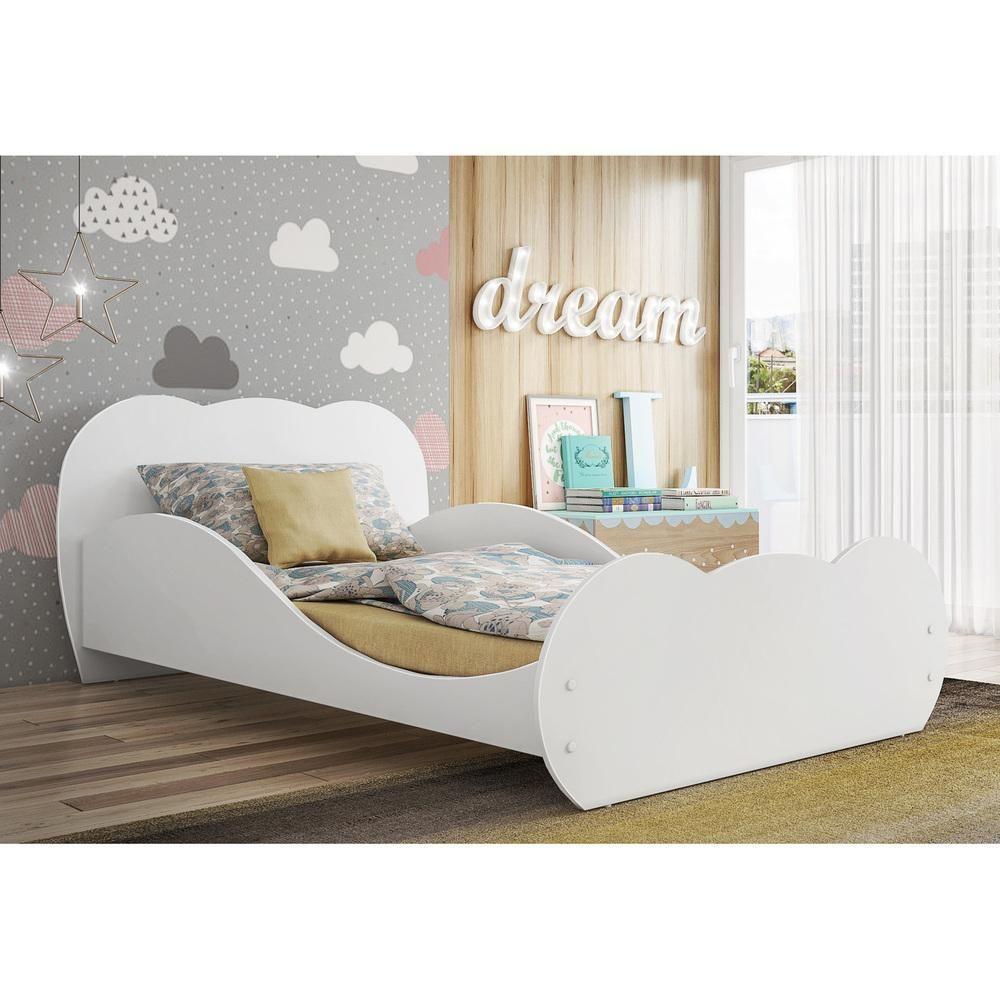 Cama Solteiro para colchão 88 x 188 cm 100% MDF Branca - 7