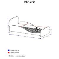 Cama Solteiro para colchão 88 x 188 cm 100% MDF Branca