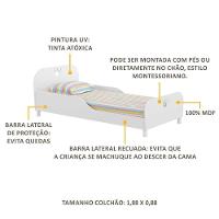Cama Solteiro Com Colchão Incluso 88 X 188 Cm 100% Mdf Realeza Multimóveis Branco - 5