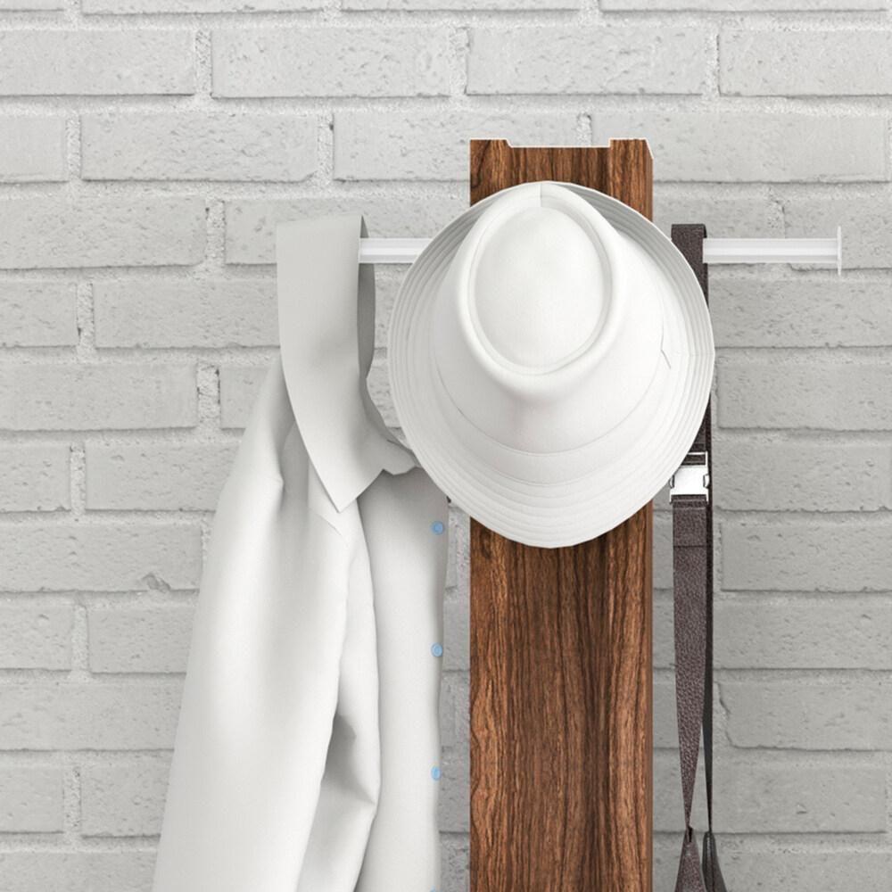 Cabideiro De Chão Multimóveis Cr35004 Nogal/Branco - 2