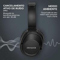 Fone De Ouvido Headphone Aiwa HP-05 Hi-Fi ANC NFC BT APP Bivolt - 5