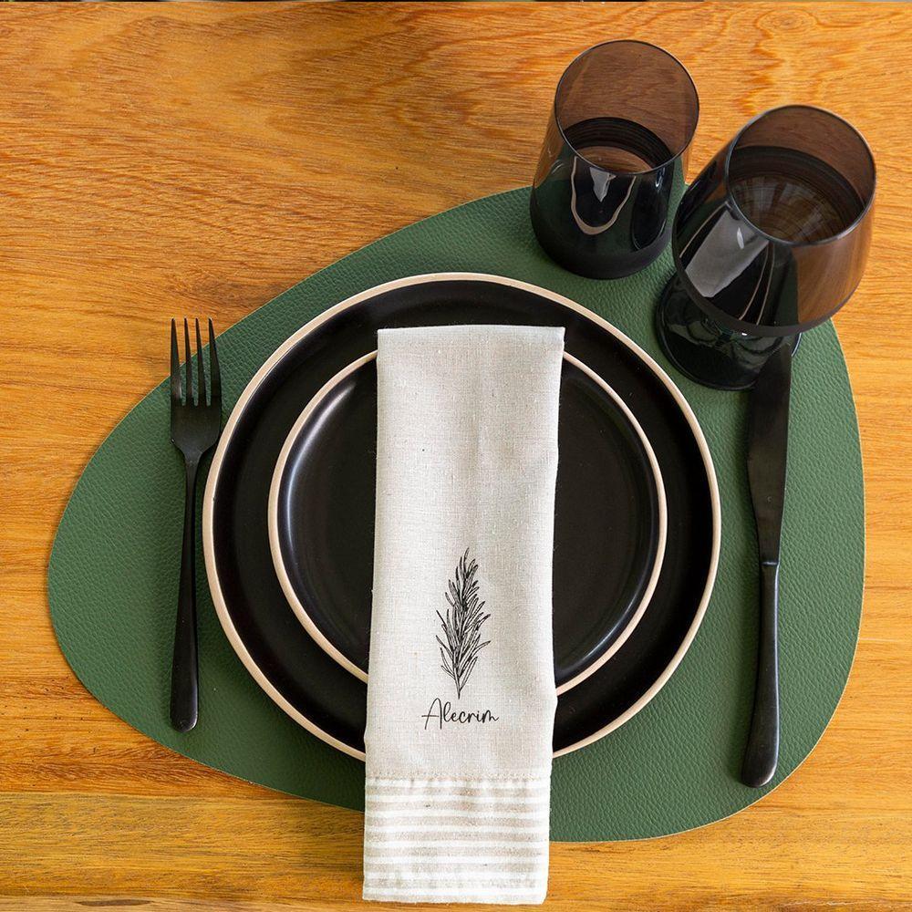 Jogo Americano Copa E Cia Avulso Ravena Orgânico Olive - 2