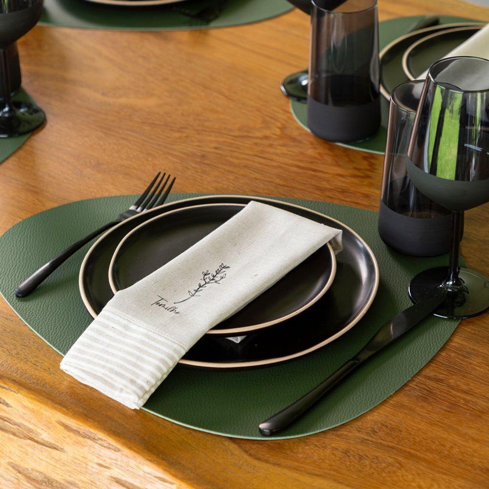 Jogo Americano Copa E Cia Avulso Ravena Orgânico Olive - 3