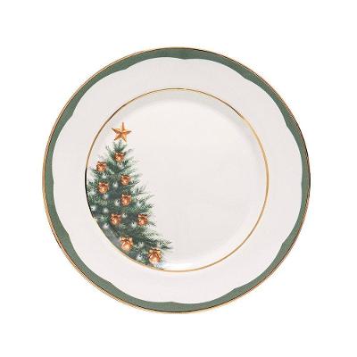 Prato Raso Copa E Cia Aquarelle Em Cerâmica Filetado árvore De Natal