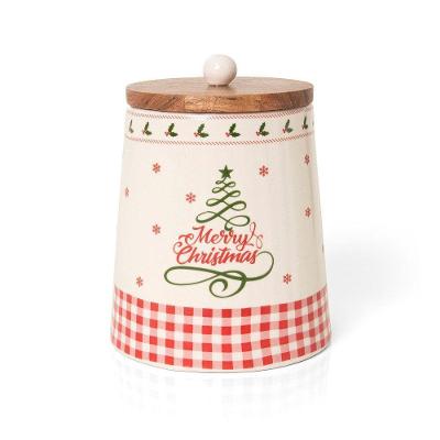 Pote Decorativo Copa E Cia Versailles Natalino Em Cerâmica Artesanal Pinheiro - 13 X 13 Cm