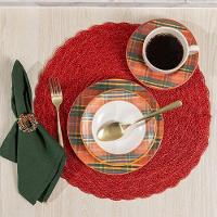 Xícara Com Pires Copa E Cia Aquarelle Natal Em Cerâmica Xadrez - 4