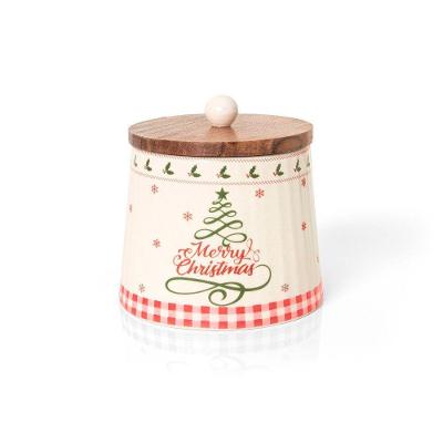 Pote Decorativo Copa E Cia Versailles Natalino Em Cerâmica Artesanal Pinheiro - 13 X 18 Cm