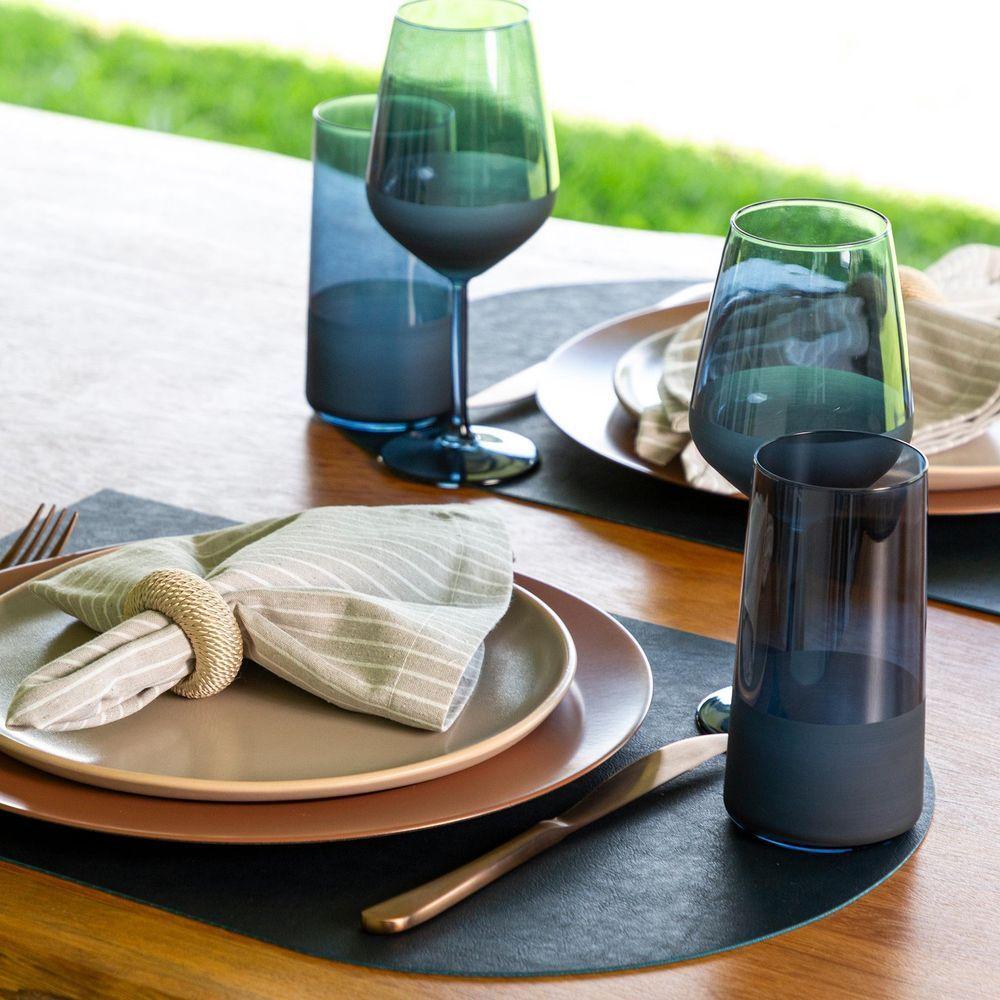 Jogo De Copos Copa E Cia 6 Peças Duo 540ml Em Vidro Azul Navy - 3