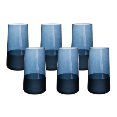 Jogo De Copos Copa E Cia 6 Peças Duo 540ml Em Vidro Azul Navy