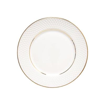 Prato De Sobremesa Copa E Cia Aquarelle Em Cerâmica Filetado Diamonds Ouro