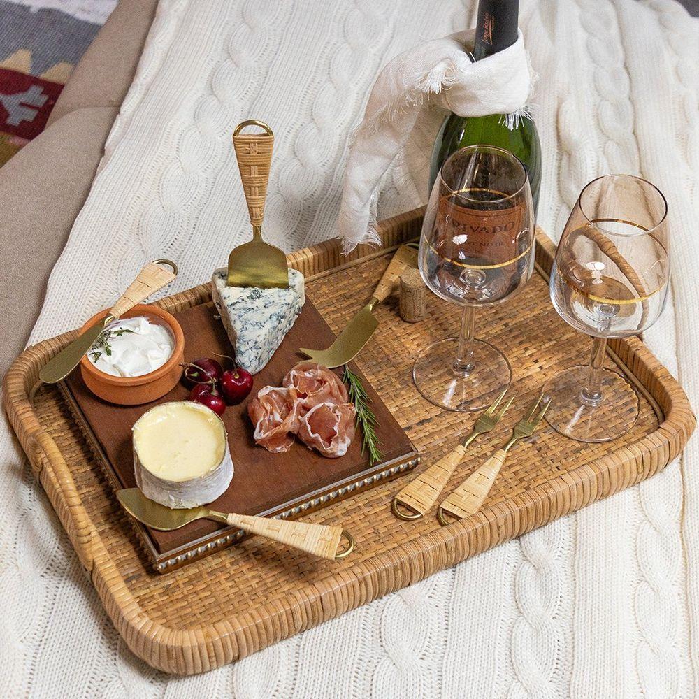 Bandeja Copa E Cia Rattan Retangular Com Alça 46 Cm X 31 Cm - 2