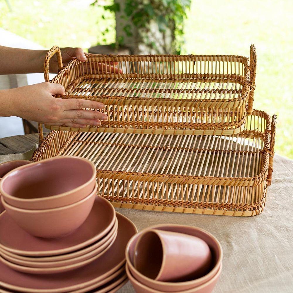 Bandeja Copa E Cia Bamboo Retangular Com Alças - 4