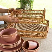 Bandeja Copa E Cia Bamboo Retangular Com Alças - 4