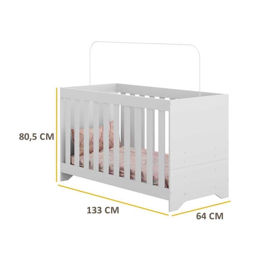 Berço Multimoveis 3 em 1 Branco para Colchão 130cmx60cm - 11