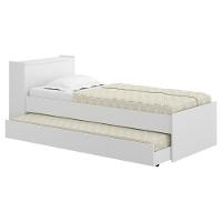 Bicama Solteiro com Colchão Incluso e Baú Embutido Branco