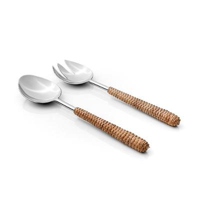 Conjunto De Talheres Copa E Cia Para Salada 2 Peças Garbo Rattan Natural