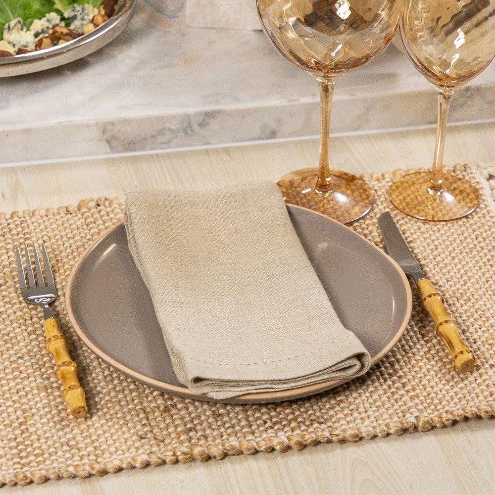 Conjunto De Talheres De Sobremesa Copa E Cia 4 Peças Garbo Bamboo Natural Garfo - Bamboo Silver - 3