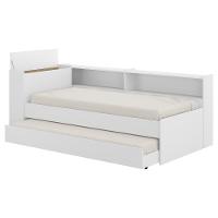 Bicama com Colchão Prateleira Lateral e Baú Embutido Branco - 10