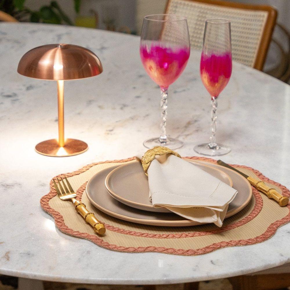 Jogo Americano Copa E Cia Avulso Brazil Nature Lola Circular Rosê - 4