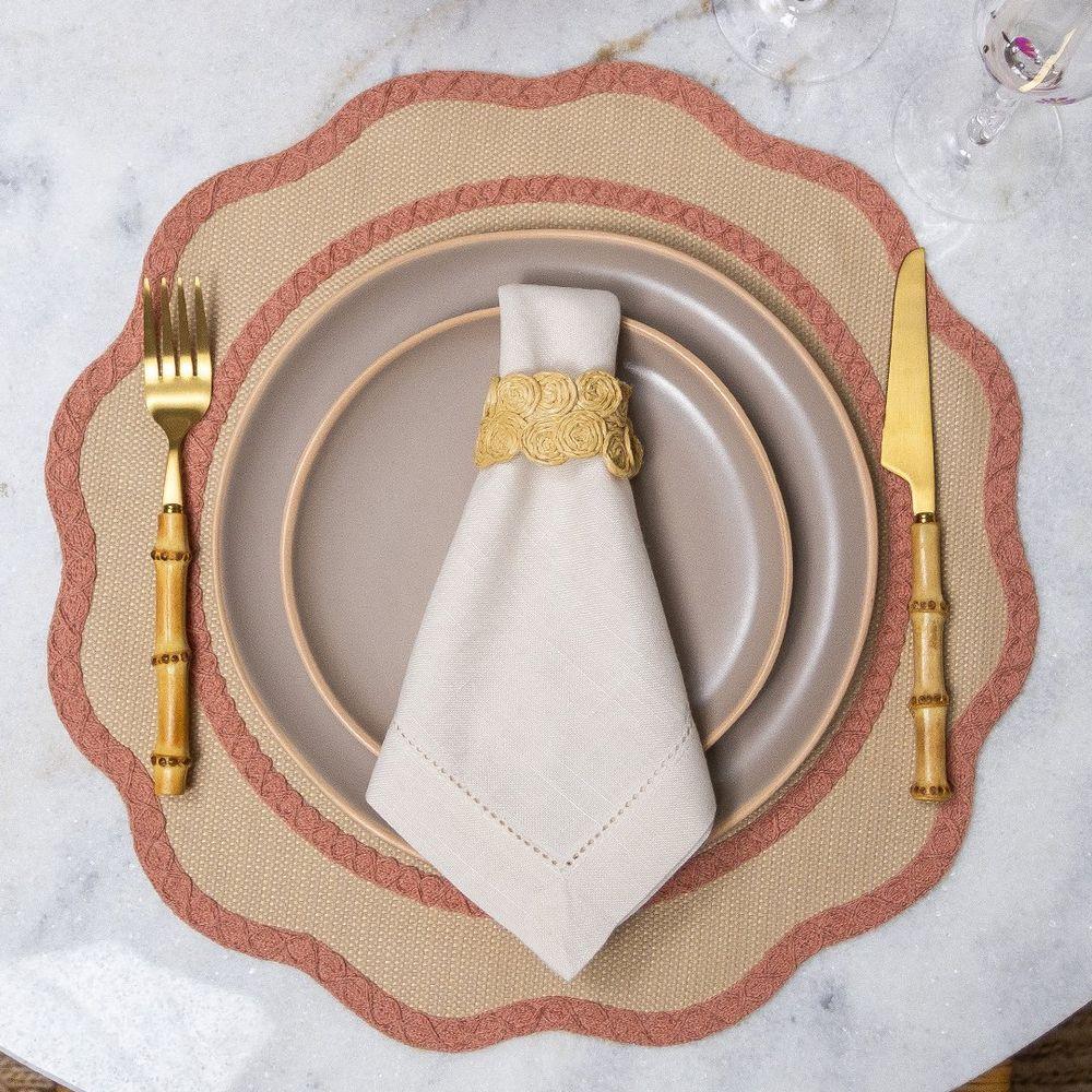 Jogo Americano Copa E Cia Avulso Brazil Nature Lola Circular Rosê - 5